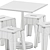 Modern Steel Cafe Table & Stool 3D model small image 7