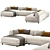 Light Color Sectional Sofa Chaise 3D model small image 2