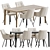 Modern Dining Set: Table & Chairs 3D model small image 1