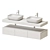 Modern Double Vessel Sink Vanity 3D model small image 5