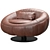 Luxury Leather Swivel Armchair Design 3D model small image 1