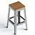 Sleek Timber Tuck Bar Stool 3D model small image 2
