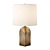 Sleek Angular Table Lamp - Linen Shade 3D model small image 1