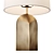 Sleek Angular Table Lamp - Linen Shade 3D model small image 2