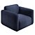 Neo-Modular Blue Armchair 3D model small image 1