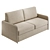 Sleek Transformable Beige Sofa 3D model small image 1