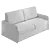 Sleek Transformable Beige Sofa 3D model small image 2