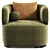 Luxury Green Velvet Ritz Armchair 3D model small image 4