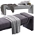 CB2 Anthracite Velvet Bench, Modern 3D model small image 3