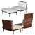 Modern Cocoon Outdoor Seating Set 3D model small image 3