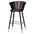 Marlon Grey Velvet Bar Stool 3D model small image 1