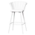 Marlon Grey Velvet Bar Stool 3D model small image 2