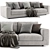 Modern Bonaldo 3-Seater Sofa Set 3D model small image 1