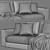 Modern Bonaldo 3-Seater Sofa Set 3D model small image 5