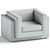 Modern Chic Lille Armchair 3D model small image 3