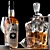 Premium Whiskey Decanter Set No5 3D model small image 3