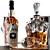 Premium Whiskey Decanter Set No5 3D model small image 5