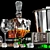 Premium Whiskey Decanter Set No5 3D model small image 6