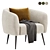 Stylish DAVI Armchair, 3 Colors 3D model small image 1