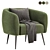 Stylish DAVI Armchair, 3 Colors 3D model small image 2