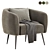 Stylish DAVI Armchair, 3 Colors 3D model small image 3