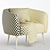 Stylish DAVI Armchair, 3 Colors 3D model small image 6