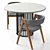 Sleek Kaede Chair and Patrik Dining Table 3D model small image 3