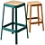 Vibrant Cane Bar Stool 3D model small image 1