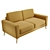 Elegant 3-Seater Mustard Sofa 3D model small image 1