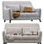 Elegant Velvet Latte Sofa Divan 3D model small image 1