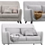 Elegant Velvet Latte Sofa Divan 3D model small image 7