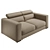 Atlanta Modern 3-Seater Beige Sofa 3D model small image 1