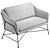Turbo Smooth Sofa - Light Grey 3D model small image 1