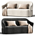 Elegant Madame Butterfly 2-Seater Sofa 3D model small image 1