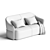 Elegant Madame Butterfly 2-Seater Sofa 3D model small image 3