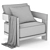 Luxury Modern RH Matira Armchair 3D model small image 5