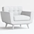 Modern Gray Armchair Set 2 3D model small image 2