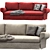 Modern Red Joquer Magnus Sofa 3D model small image 2