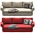 Modern Red Joquer Magnus Sofa 3D model small image 3