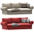 Modern Red Joquer Magnus Sofa 3D model small image 6