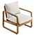 Eucalyptus Wood Armchair 3D model small image 1