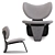 Sleek Hourglass Armchair Molded Glass 3D model small image 3