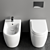  Qatego Ceramic Toilet Bidet Set 3D model small image 2