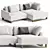 Modern Bucle White Corner Sofa 3D model small image 1