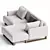 Modern Bucle White Corner Sofa 3D model small image 2