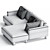 Modern Bucle White Corner Sofa 3D model small image 3
