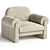  Italian Boucle Ecru Armchair 3D model small image 1