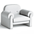  Italian Boucle Ecru Armchair 3D model small image 3