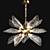 Nature-Inspired Walnut Leaf Chandelier 3D model small image 1