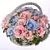 Pastel Rose Basket Floral Arrangement 3D model small image 8